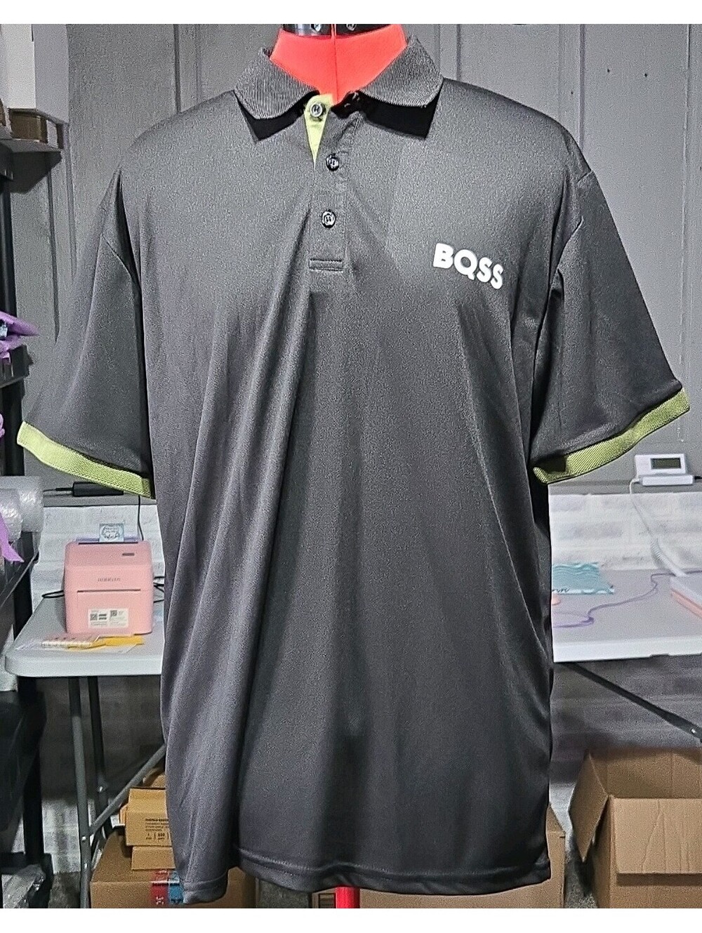 Men’s Multi-Pack Polo Shirt L Short Sleeve Polyester "BQSS" 5-Pack Shirt